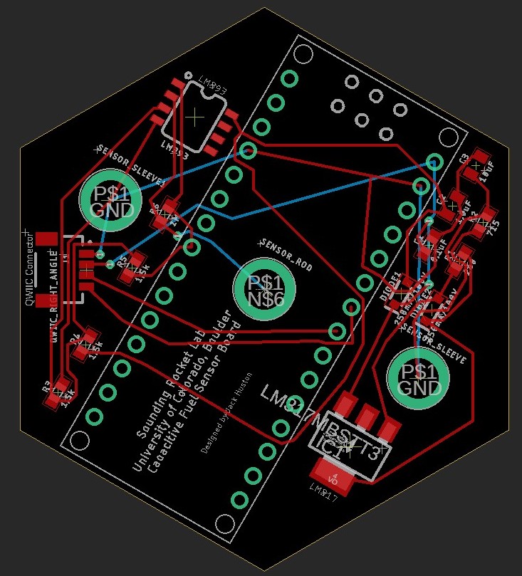 Capacitive sensor PCB layout and board render