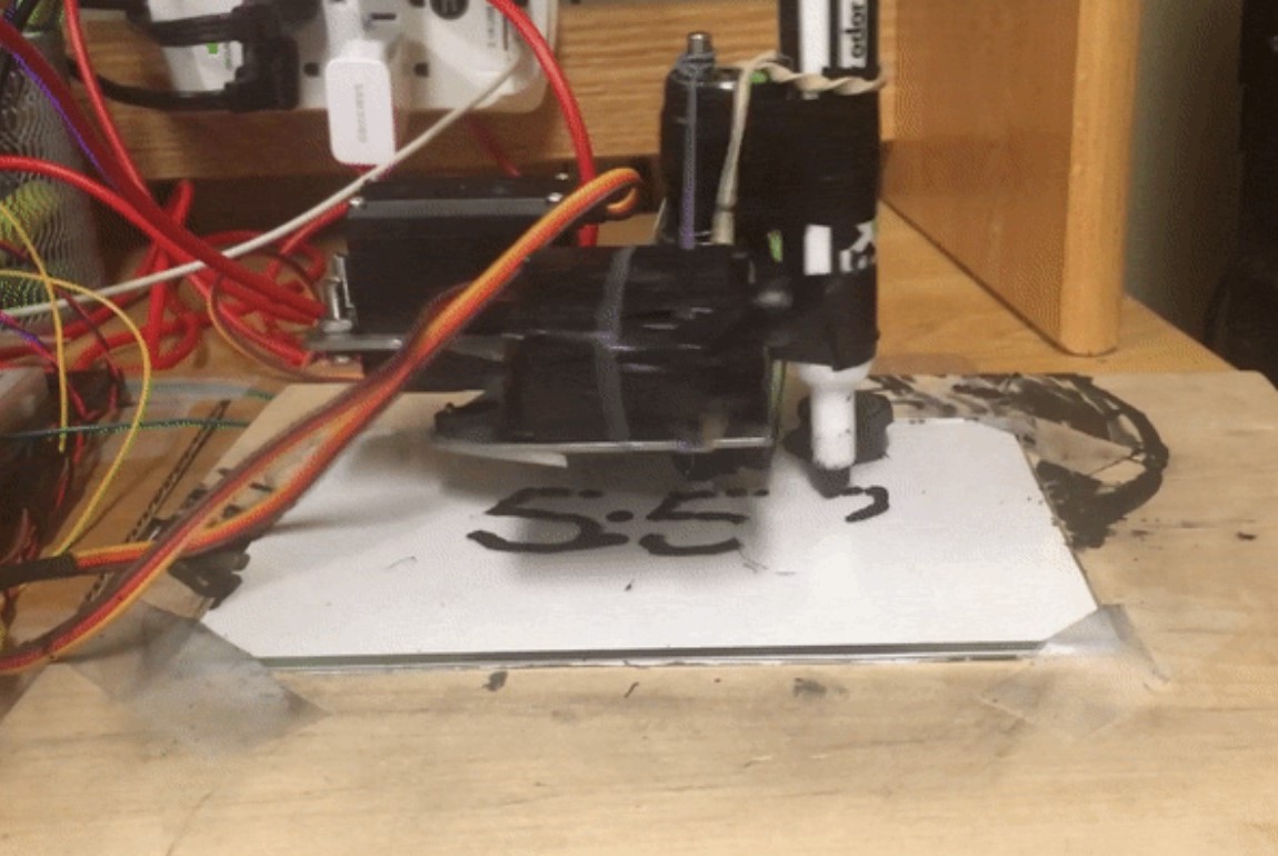 SCARA robot writing clock